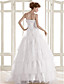  A-line Square Spaghetti Straps Floor-length Organza Wedding Dress