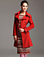 TS Ruffle Lapel Wool Blend Pea Coat