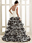  Gorgeous A-line One Shoulder Court Train Organza Wedding Dress