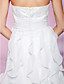  라인 strapless 무릎 길이 쉬폰 레이스 칵테일 드레스