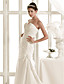  Charming A-line Strapless Sweep/ Brush Train Taffeta Wedding Dress