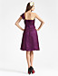  Sheath/ Column Sleeveless One Shoulder Knee-length Chiffon Bridesmaid Dress