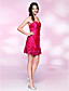 Sheath/Column Strapless Sweetheart Short/Mini Taffeta Cocktail Dress