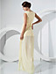  Chiffon Sheath/Column V-neck Asymmetrical Evening Dress inspired by Rosario Dawson