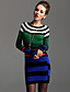  TS Color-block Knit Sweater Dress