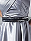 A-line One Shoulder Floor-length Stretch Satin Evening Dress