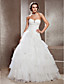  A-line Strapless Floor-length Organza Wedding Dress