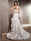  Trumpet/Mermaid Strapless with Sashes Chapel Train Taffeta Wedding Dress