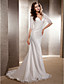  Trumpet/Mermaid V-neck Sweep/Brush Train Lace Wedding Dress