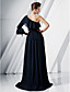  A-line One Shoulder Floor-length Chiffon Evening Dress