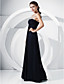  A-line Scoop Floor-length Chiffon Evening Dress