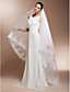  One-Tier-Kathedrale Hochzeit Schleier mit Spitze applique Rand