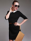  TS Simplicity White Lapel Elastic Dress