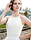  A-line Halter Knee-length Chiffon Wedding Dress