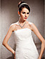  Trumpet/Mermaid Strapless Floor-length Taffeta Lace Wedding Dress