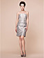  Sheath/Column Strapless Knee-length Taffeta Mother Of The Bride Dress With A Wrap
