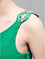  Sheath/Column One Shoulder Chiffon Evening Dress With Sweep/Brush Train