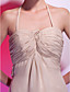  A-line Halter Neck Knee-length Chiffon Cocktail Dress
