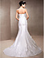  Trumpet/Mermaid Strapless Court Train Taffeta Wedding Dress