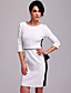  ts eenvoud contrast 3/4 mouw schede jurk