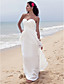  Sheath/Column Strpaless Floor-length Chiffon Wedding Dress