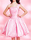  A-line One Shoulder Knee-length Taffeta Cocktail Dress