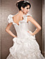  A-line V-neck Chapel Train Taffeta  Wedding Dress