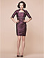  Sheath/Column Spaghetti Strap Short/Mini Taffeta Mother Of The Bride Dress