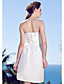  Sheath/Column Strapless Knee-length Taffeta Wedding Dress