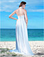  Sheath/Column Halter Neckline Floor-length Chiffon Wedding Dress