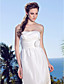  Sheath/Column Strapless Knee-length Taffeta Wedding Dress