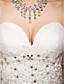  A-line Strapless Chapel Train Organza And Lace Wedding Dress