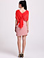 TS Color Block Cow Neck Silk Dress