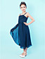  a-linje spaghetti rem te-lengde chiffon junior brudepike kjole
