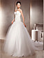  A-line Strapless Chapel Train Organza And Lace Wedding Dress