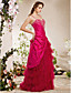 A-line Spaghetti Straps  Floor-length Taffeta  Tulle Evening Dress