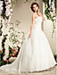  Ball Gown Strapless Sweep/Brush Train Organza Wedding Dress