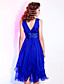  A-line V-neck Knee-length Chiffon Cocktail Dress