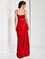 Sheath/ Column Spaghetti Straps Floor-length Charmeuse Chiffon Evening Dress