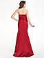  Trumpet/Mermaid Sweetheart Floor-length Satin Bridesmaid Dress With Flower(s)