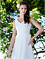  Sheath/Column V-neck  Sweep / Brush Train Satin  Chiffon Wedding Dress