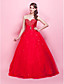  Ball Gown Strapless Sweetheart Floor-length Satin Tulle Evening Dress