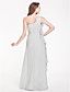  A-line One Shoulder Floor-length Chiffon Bridesmaid Dress