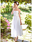  A-line Strapless Ankle-length Taffeta Wedding Dress