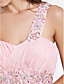 A-line One Shoulder Sweetheart Floor-length Chiffon Evening Dress