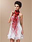  Rayon With Button and Pearls Special Occasion Shawl In Red