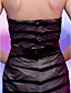  Sheath/ Column Strapless Short/ Mini Chiffon Over Satin Cocktail Dress