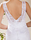  Charming A-line V-neck Chapel Train Lace Weeding Dress