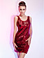 Sheath/Column Scoop Short/Mini Sequined Cocktail Dress