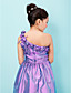  Princess One Shoulder Tea-length Taffeta Junior Bridesmaid Dress